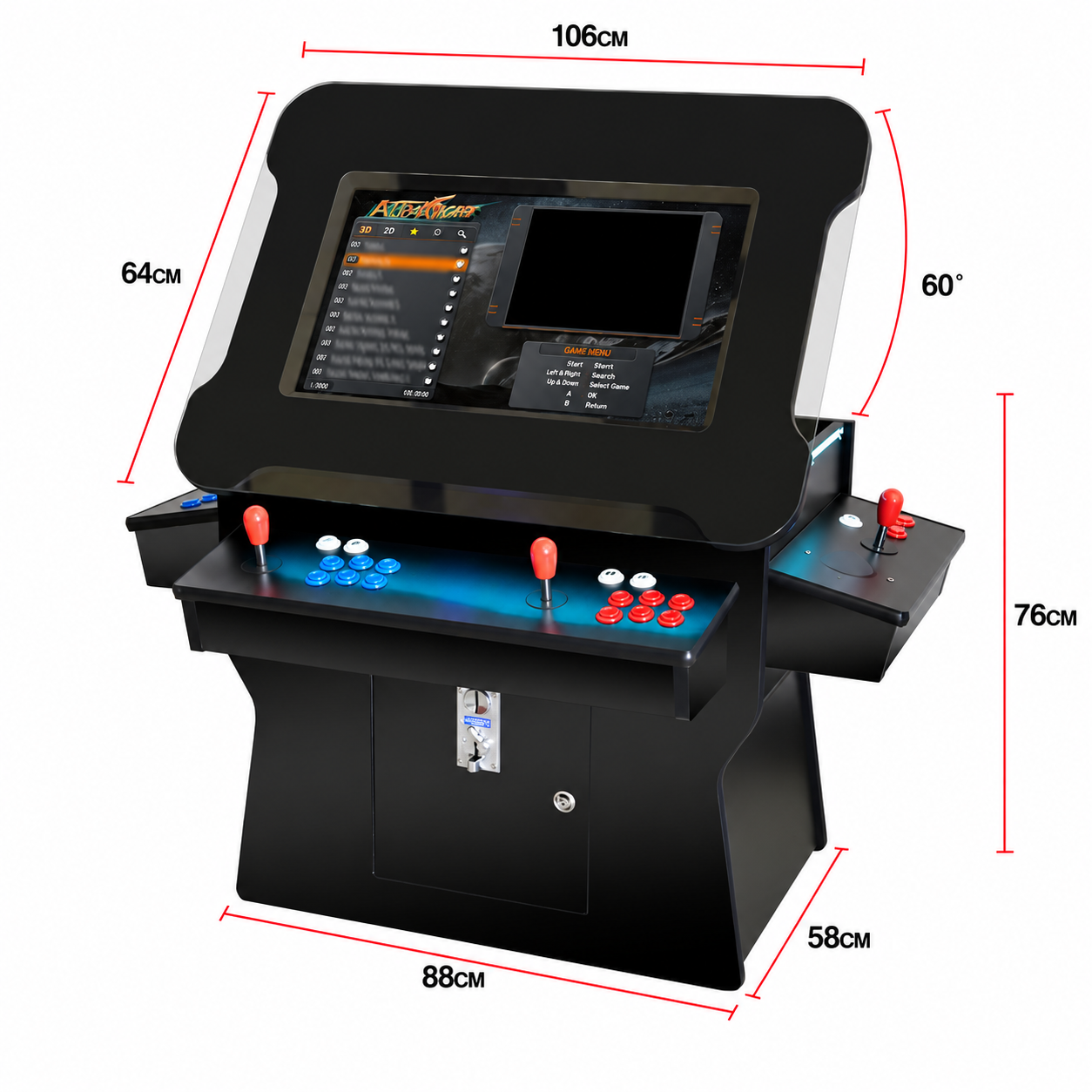 3-Sided Tilt Cocktail Table Arcade Machine 5200 Games in 1 - Image 2