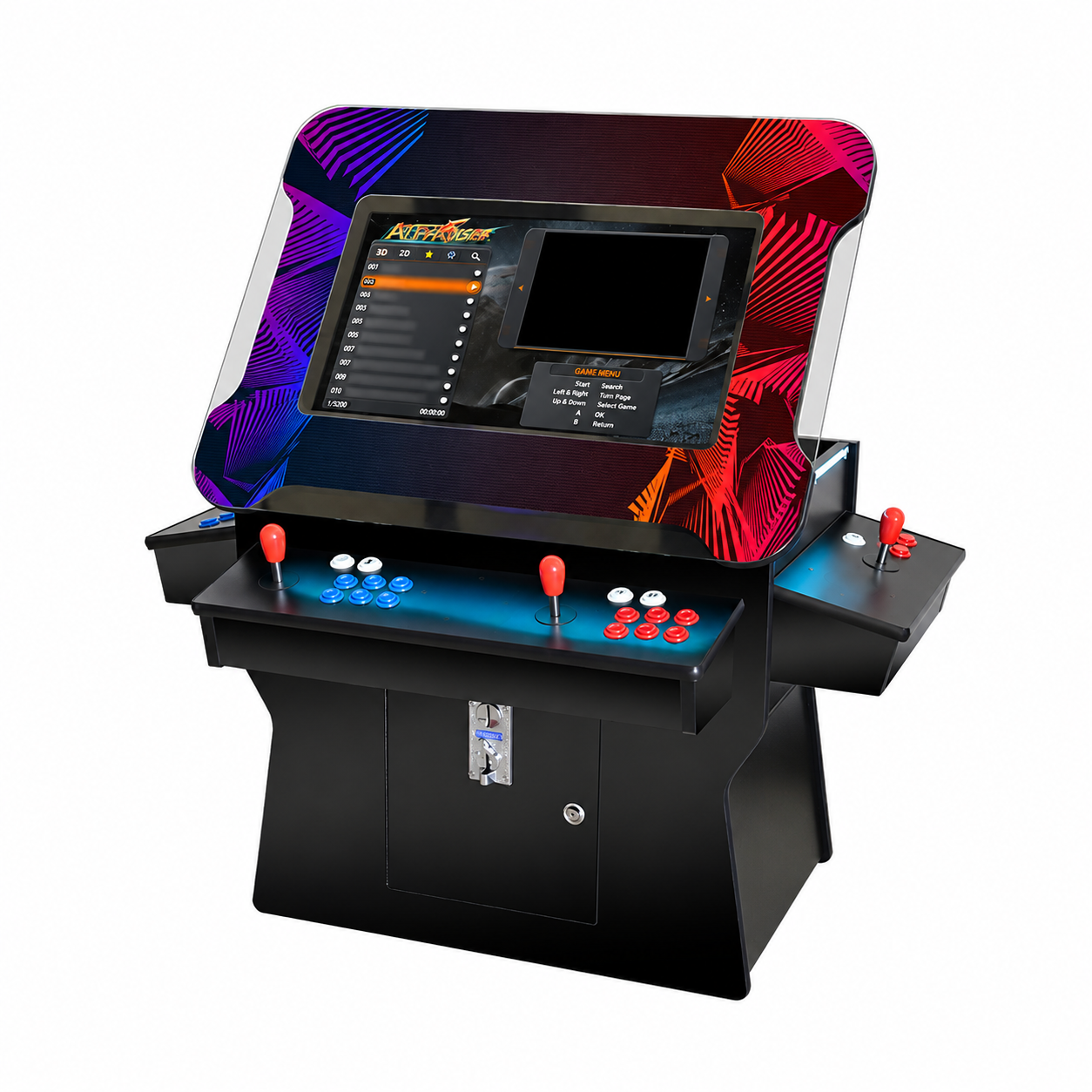 3-Sided Tilt Cocktail Table Arcade Machine 5200 Games in 1